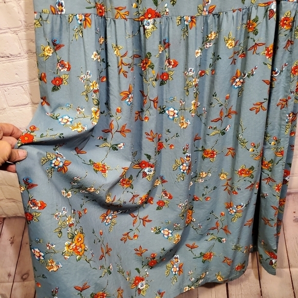 YESNO Casual Loose Bohemian Short Sleeve Floral Dress Long Maxi - Picture 4 of 6